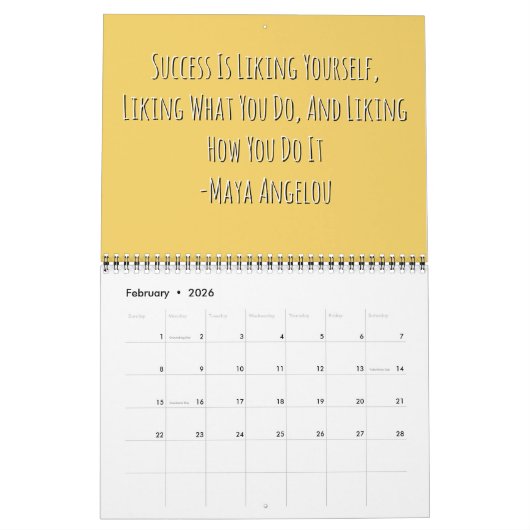 2026 Calendar Inspirational Quote Black Girl Magic Kalender (Feb 2026)