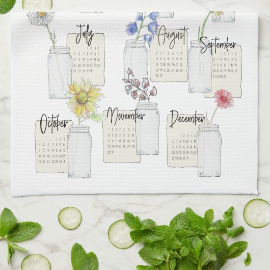 2026 Calendar Kitchen Tea Towel Theedoek (Gevouwen)