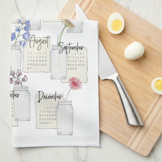 2026 Calendar Kitchen Tea Towel Theedoek (Quarter Fold)