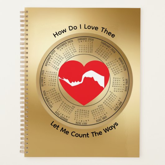 2026 Calendar Lovers' How Do I Love Thee Planner (Voorkant)