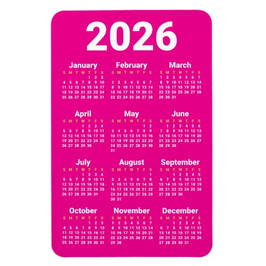 2026 Calendar Magnet | Custom colors Magneet (Verticaal)