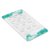 2026 Calendar Marbled Waves Tropical Teal and Gold Magneet (Rechterzijde)