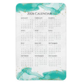 2026 Calendar Marbled Waves Tropical Teal and Gold Magneet (Verticaal)