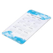 2026 Calendar Marbled Waves Tropical Turquoise Magneet (Linkerzijde)
