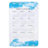 2026 Calendar Marbled Waves Tropical Turquoise Magneet (Verticaal)