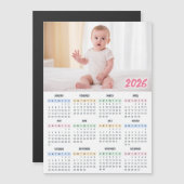 2026 Calendar Modern Custom Photo Magnet (Voorkant / Achterkant)