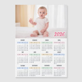 2026 Calendar Modern Custom Photo Magnet (Voorkant)