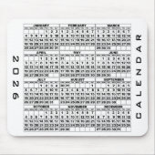 2026 Calendar Mousepad White Muismat (Voorkant)