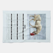 2026 Calendar of a Horse and Girl in Winter Snow Theedoek (Horizontaal)