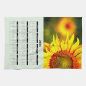 2026 Calendar of Beautiful Yellow Sunflower Theedoek (Horizontaal)
