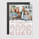 2026 Calendar Photo Custom Color Christmas Card (Voorkant / Achterkant)