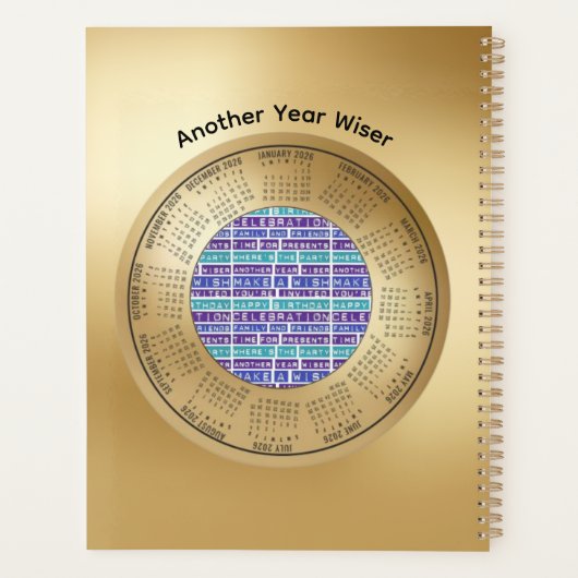 2026 Calendar Planner quote Another Year Wiser (Achterkant)