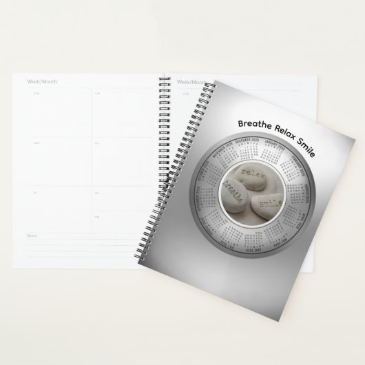 2026 Calendar Planner Quote Breathe Smile Relax  (Display)