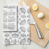 2026 Calendar Queen of Hearts Silver Tiara Fabric  Theedoek (Quarter Fold)