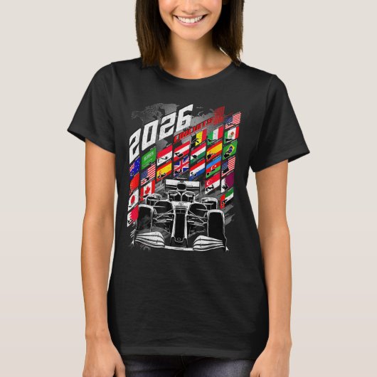 2026 Calendar Racing Circuit Schedule Places  T-shirt (Voorkant)