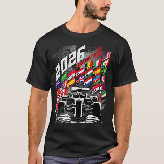 2026 Calendar Racing Circuit Schedule Places  T-shirt (Voorkant)