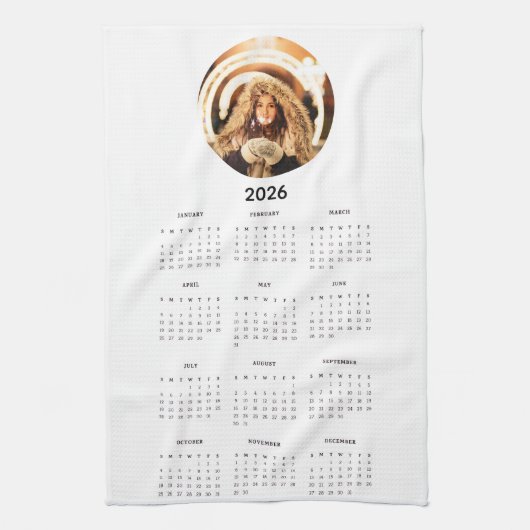 2026 Calendar Round Photo  Theedoek (Verticaal)
