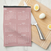 2026 Calendar Script Name Photo Dusty Rose Pink Theedoek (Quarter Fold)