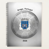 2026 Calendar Silver Planner Braga Portugal (Voorkant)