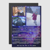 2026 Calendar Space Nebula 3 Custom Photos Magnet (Voorkant / Achterkant)