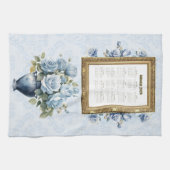 2026 Calendar Towel Blue Rose Kitchen Towel Theedoek (Horizontaal)