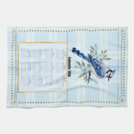 2026 Calendar Towel Bluejay 2 Theedoek