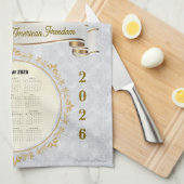 2026 Calendar Towel God Bless America 250 Years Theedoek (Quarter Fold)