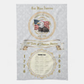 2026 Calendar Towel God Bless America 250 Years Theedoek (Verticaal)