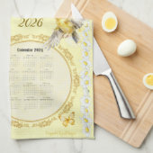 2026 Calendar Towel Goldfinch Trust in the Lord  Theedoek (Quarter Fold)