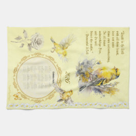 2026 Calendar Towel Goldfinch Trust in the Lord  Theedoek