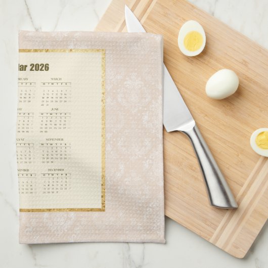 2026 Calendar Towel Horse in Sunset Theedoek (Quarter Fold)