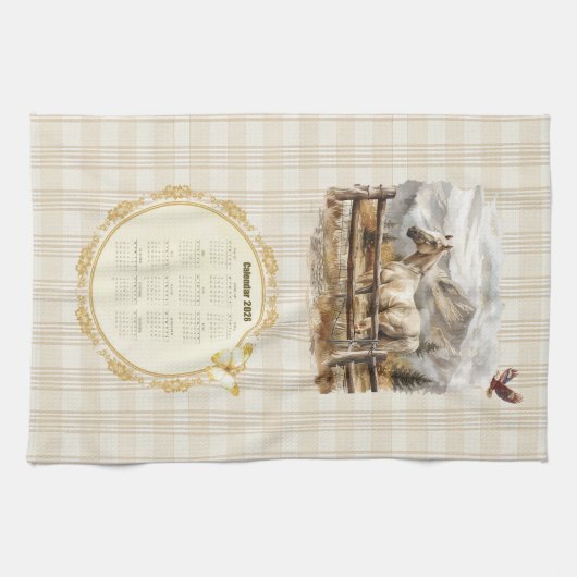 2026 Calendar Towel Horse Theedoek (Horizontaal)