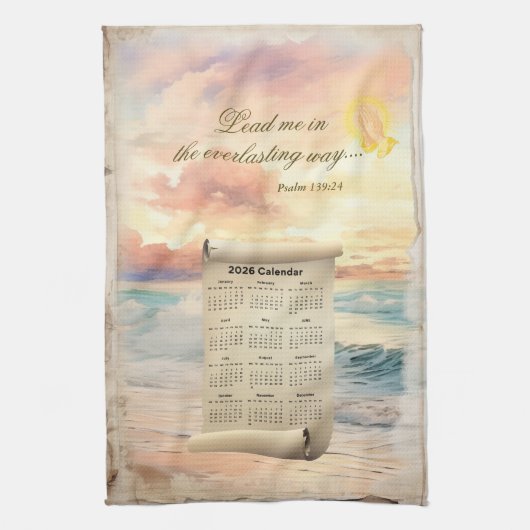 2026 Calendar Towel Inspirational Psalm 139 Theedoek (Verticaal)