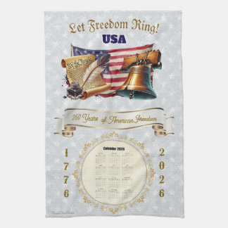 2026 Calendar Towel Let Freedom Ring 250 Years Theedoek