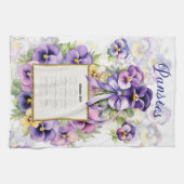 2026 Calendar Towel Pansy Pansies Theedoek (Horizontaal)