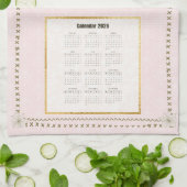 2026 Calendar Towel Paris View Custom Message Theedoek (Gevouwen)