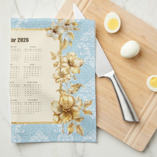 2026 Calendar Towel Pretty Guardian Angel Theedoek (Quarter Fold)