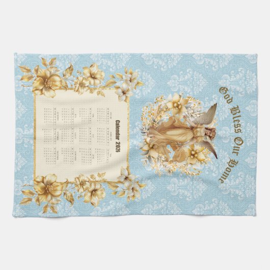 2026 Calendar Towel Pretty Guardian Angel Theedoek (Horizontaal)