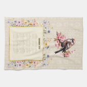 2026 Calendar Towel Sparrow with Wildflowers Theedoek (Horizontaal)