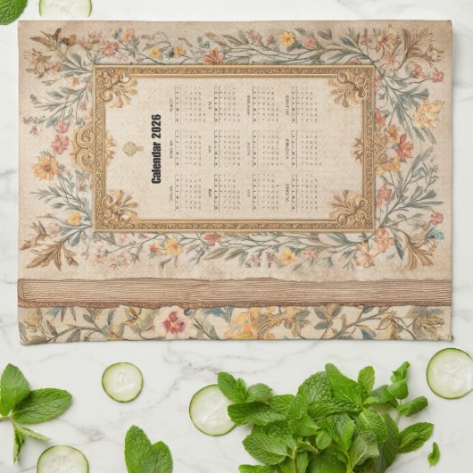 2026 Calendar Towel Ten Commandments Monastic Theedoek (Gevouwen)