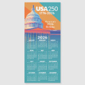 2026 Calendar USA 250 Capital Dome America (Voorkant)