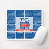 2026 Calendar - USA 250 Red White Blue Muismat (Met muis)