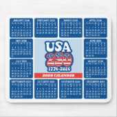 2026 Calendar - USA 250 Red White Blue Muismat (Voorkant)