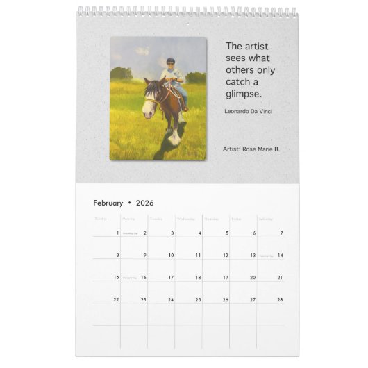 2026 Calendar Vanessa's Art Studio Students 2 Kalender (Feb 2026)