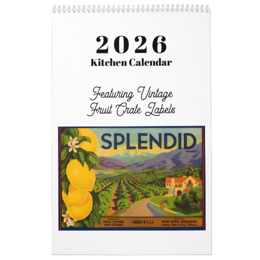 2026 Calendar Vintage Fruit Crate Labels Kalender (Hoes)