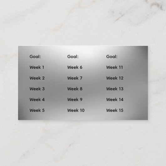 2026 Calendar Weight Loss Business Card Visitekaartje (Achterkant)