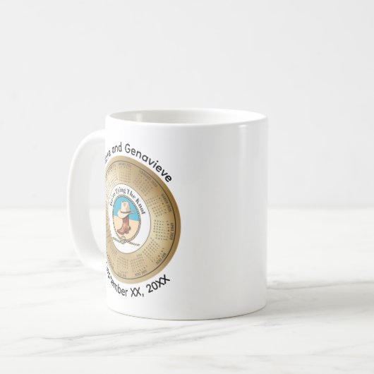 2026 Calendar We're Tying The Knot Coffee Koffiemok (Voorkant links)