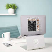 2026 Calendar with 4 Photo Collage and 4 square Sticker (Laptop op bureau)