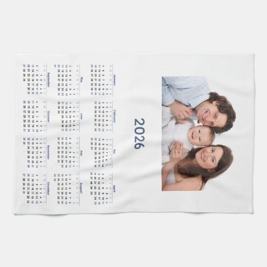 2026 Calendar with Custom Photo Theedoek (Horizontaal)