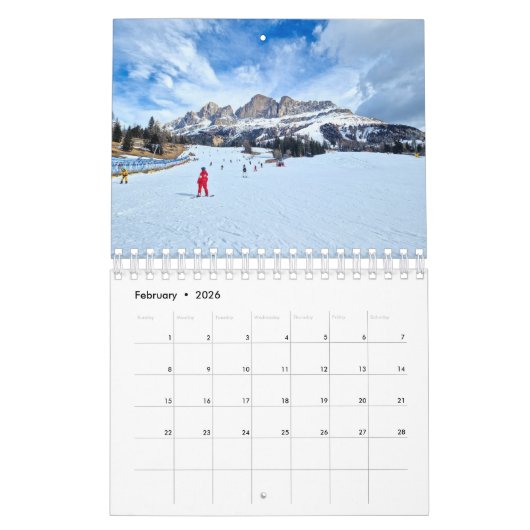 2026 Calendar with images of Italian Dolomites Kalender (Feb 2026)